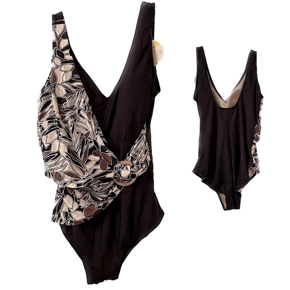 IT Figures! Longer Torso V-Neck Plus Size One Piece Swimsuit (SW16)